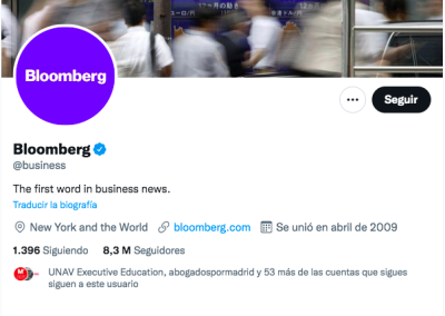 Bloomberg. Del engagement al tráfico