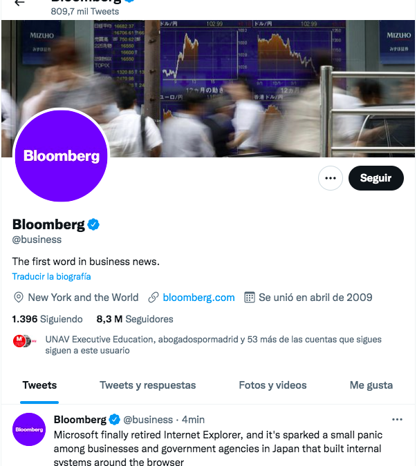 Bloomberg. Del engagement al tráfico